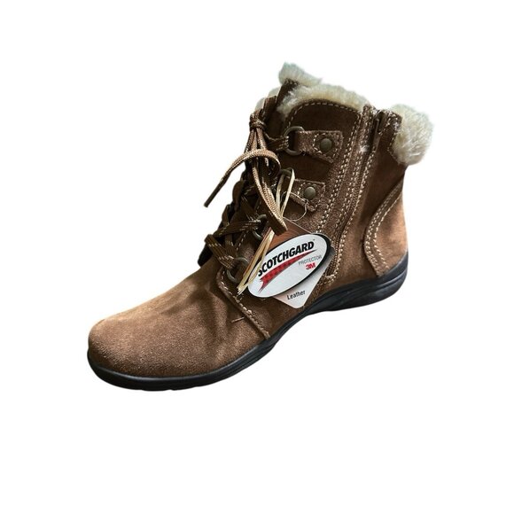 Earth Origins Suede Leather Boots Women Size 10M Crowley Brown - Picture 2 of 8